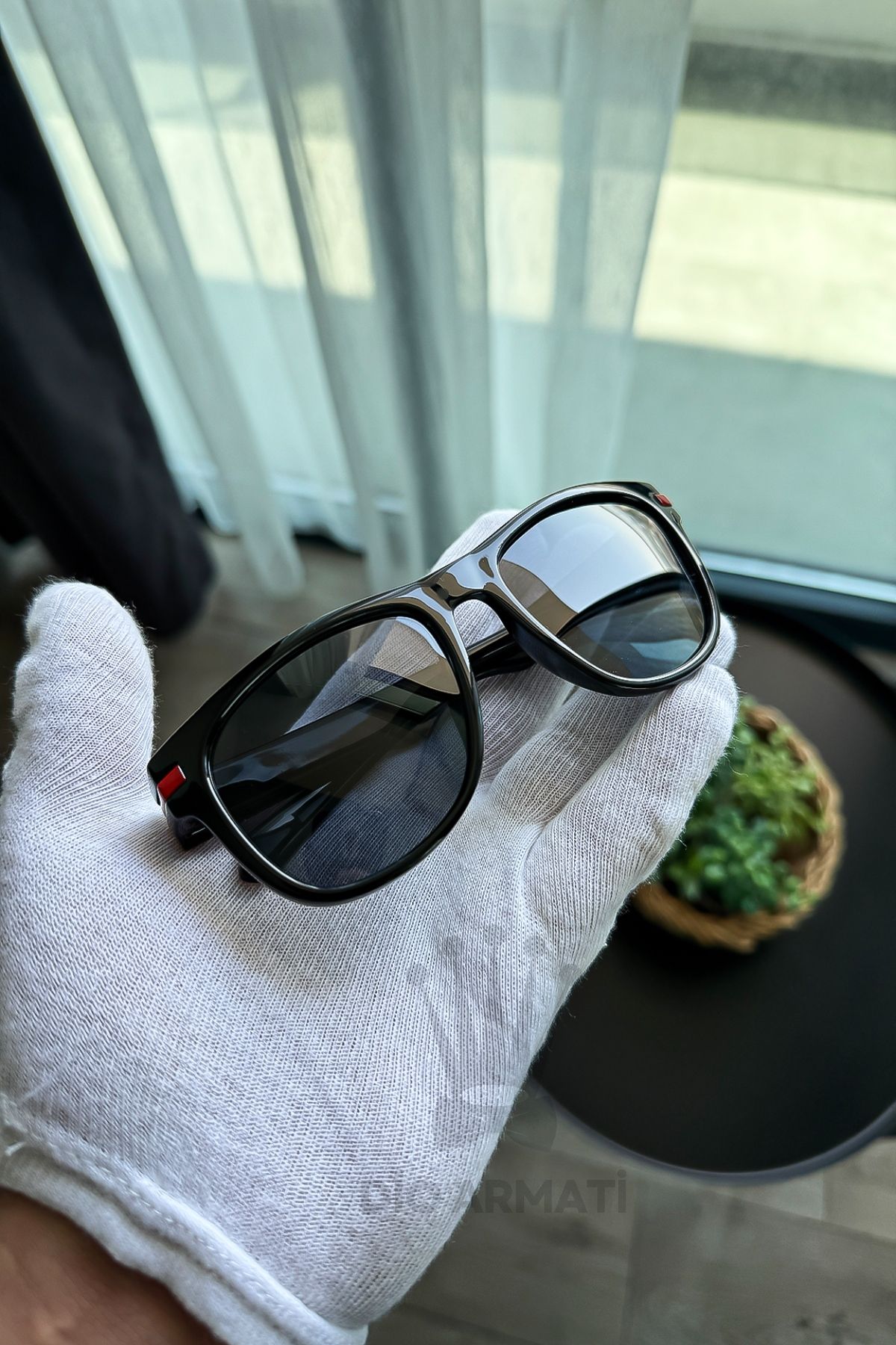 Güneş Gözlüğü Kadın & Erkek Uv400 Cam Ce Belgeli Bej Unisex Model-11 Siyah