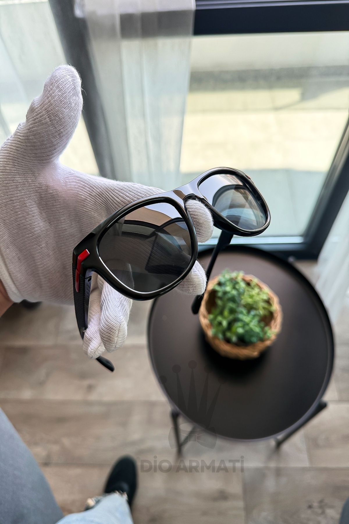 Güneş Gözlüğü Kadın & Erkek Uv400 Cam Ce Belgeli Bej Unisex Model-11 Siyah