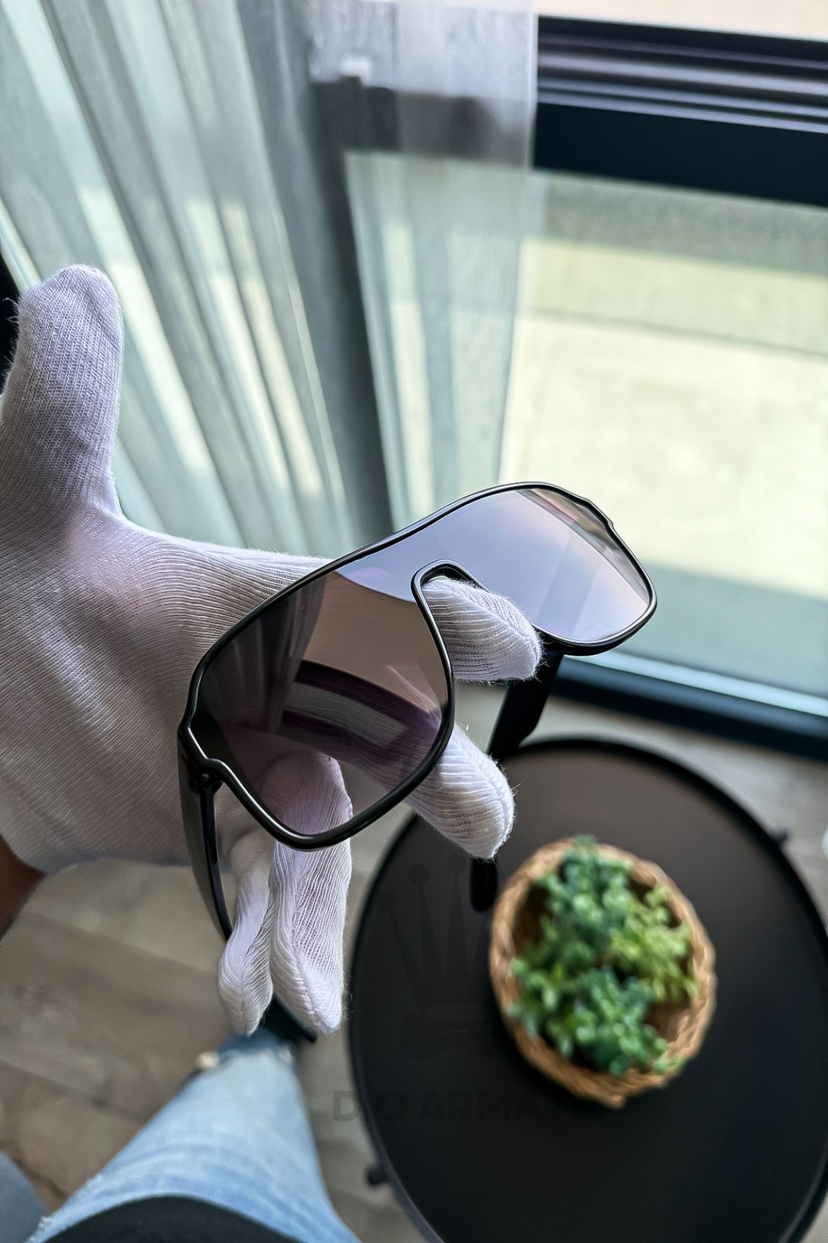 Güneş Gözlüğü Kadın & Erkek Uv400 Cam Ce Belgeli Bej Unisex Model-13 Siyah