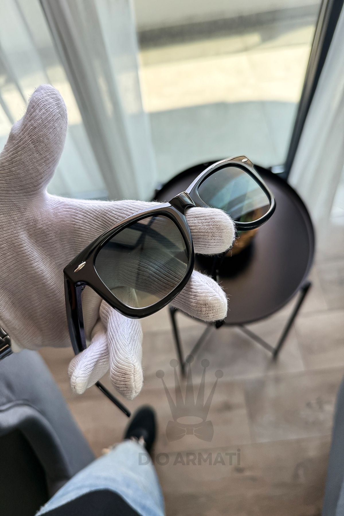 Güneş Gözlüğü Kadın & Erkek Uv400 Cam Ce Belgeli Bej Unisex Model-19 Siyah