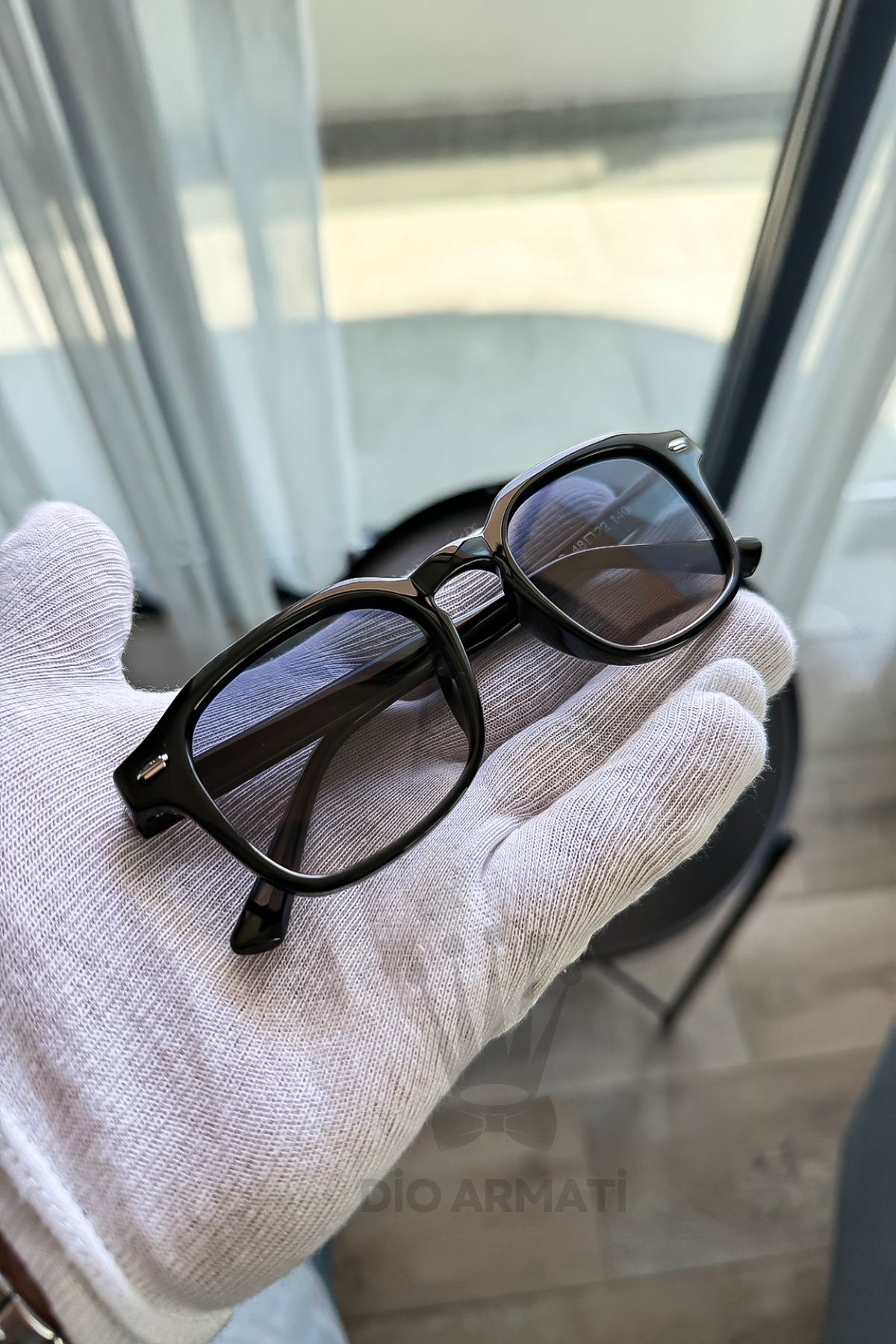 Güneş Gözlüğü Kadın & Erkek Uv400 Cam Ce Belgeli Bej Unisex Model-30 Siyah