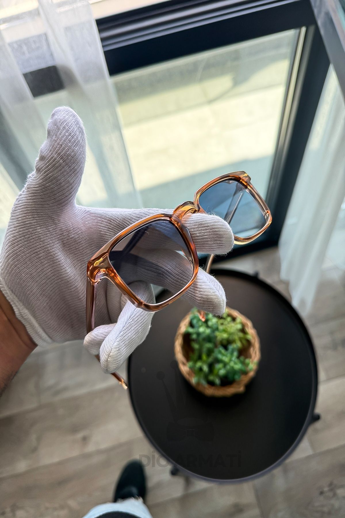 Güneş Gözlüğü Kadın & Erkek Uv400 Cam Ce Belgeli Bej Unisex Model-31 Siyah
