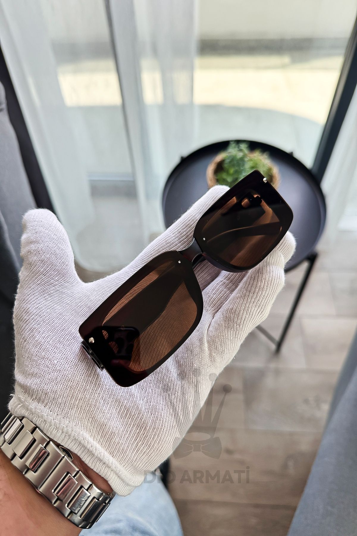 Güneş Gözlüğü Kadın & Erkek Uv400 Cam Ce Belgeli Bej Unisex Model-32 Kahverengi