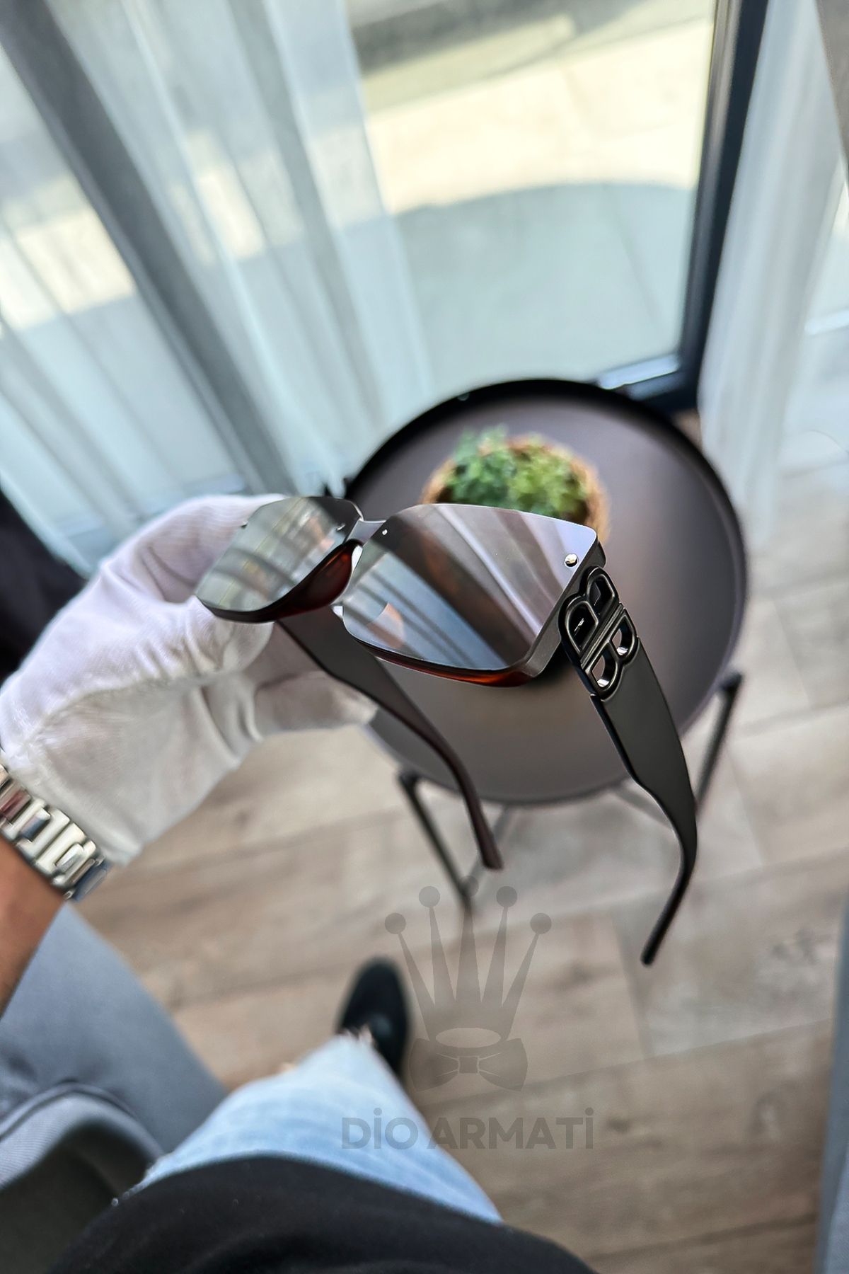Güneş Gözlüğü Kadın & Erkek Uv400 Cam Ce Belgeli Bej Unisex Model-32 Kahverengi