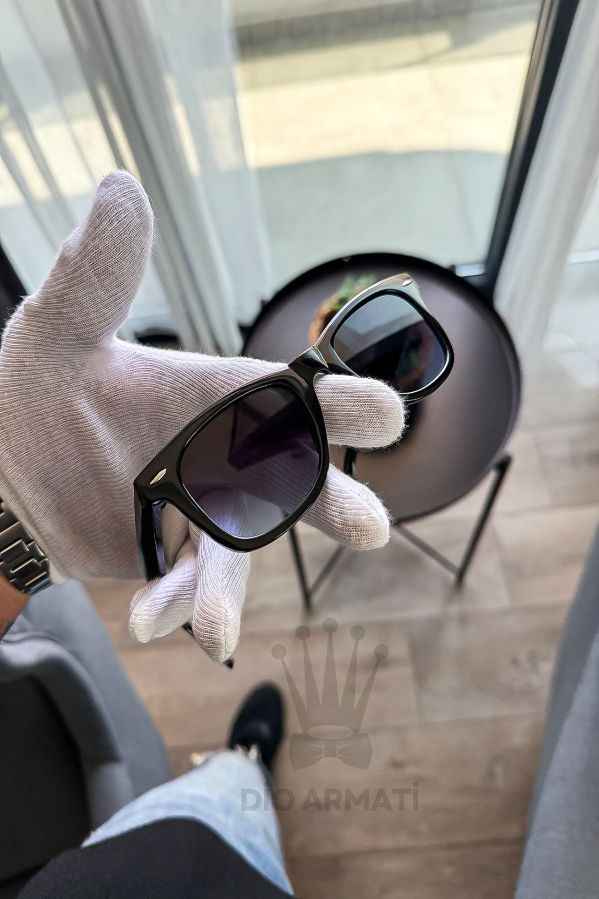 Güneş Gözlüğü Kadın & Erkek Uv400 Cam Ce Belgeli Bej Unisex Model-33 Siyah