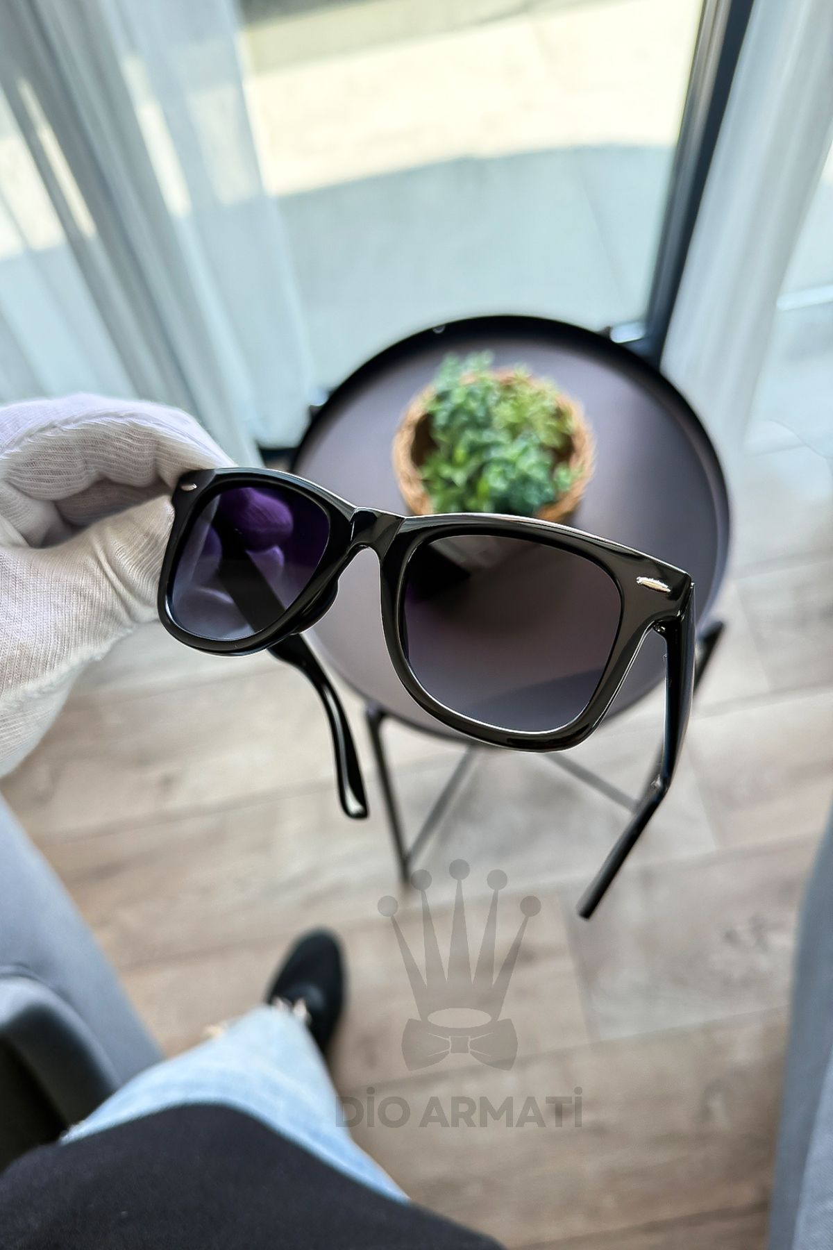 Güneş Gözlüğü Kadın & Erkek Uv400 Cam Ce Belgeli Bej Unisex Model-33 Siyah