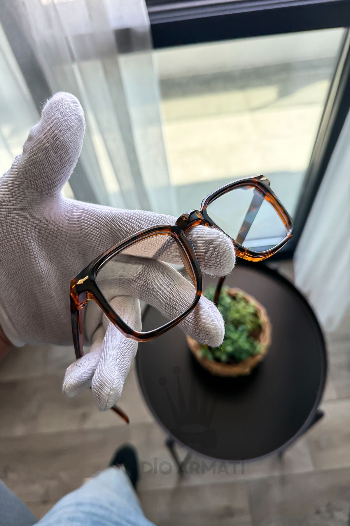 Güneş Gözlüğü Kadın & Erkek Uv400 Cam Ce Belgeli Bej Unisex Model-3 Desenli