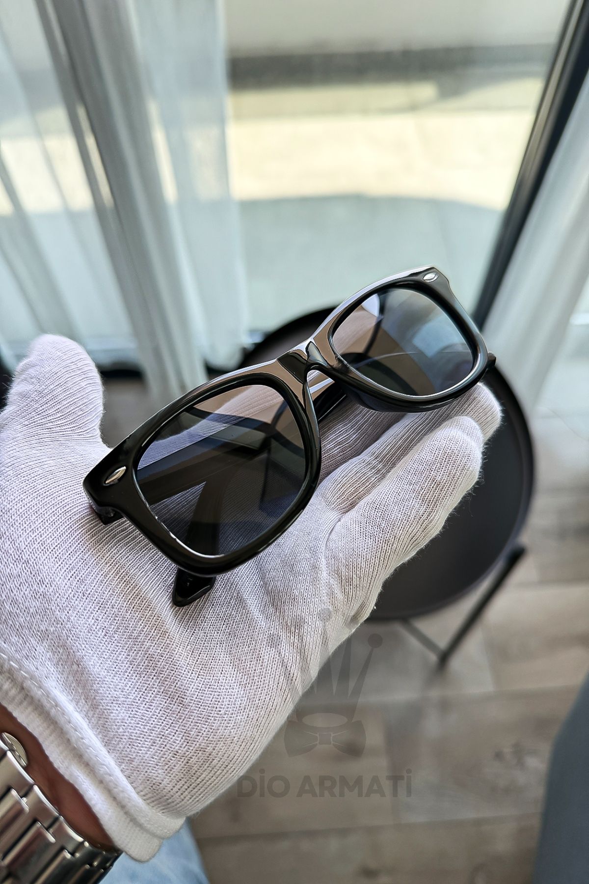 Güneş Gözlüğü Kadın & Erkek Uv400 Cam Ce Belgeli Bej Unisex Model-39 Siyah