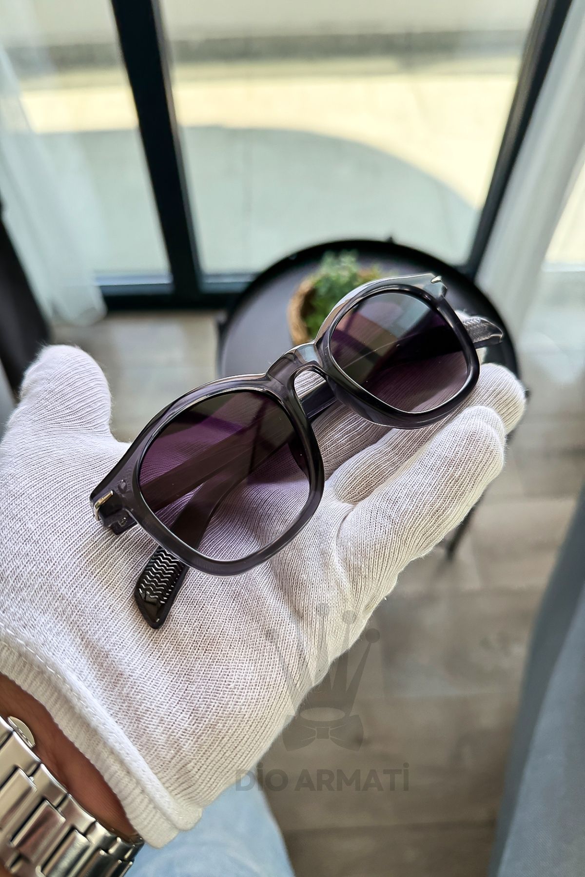 Güneş Gözlüğü Kadın & Erkek Uv400 Cam Ce Belgeli Bej Unisex Model-53 Siyah