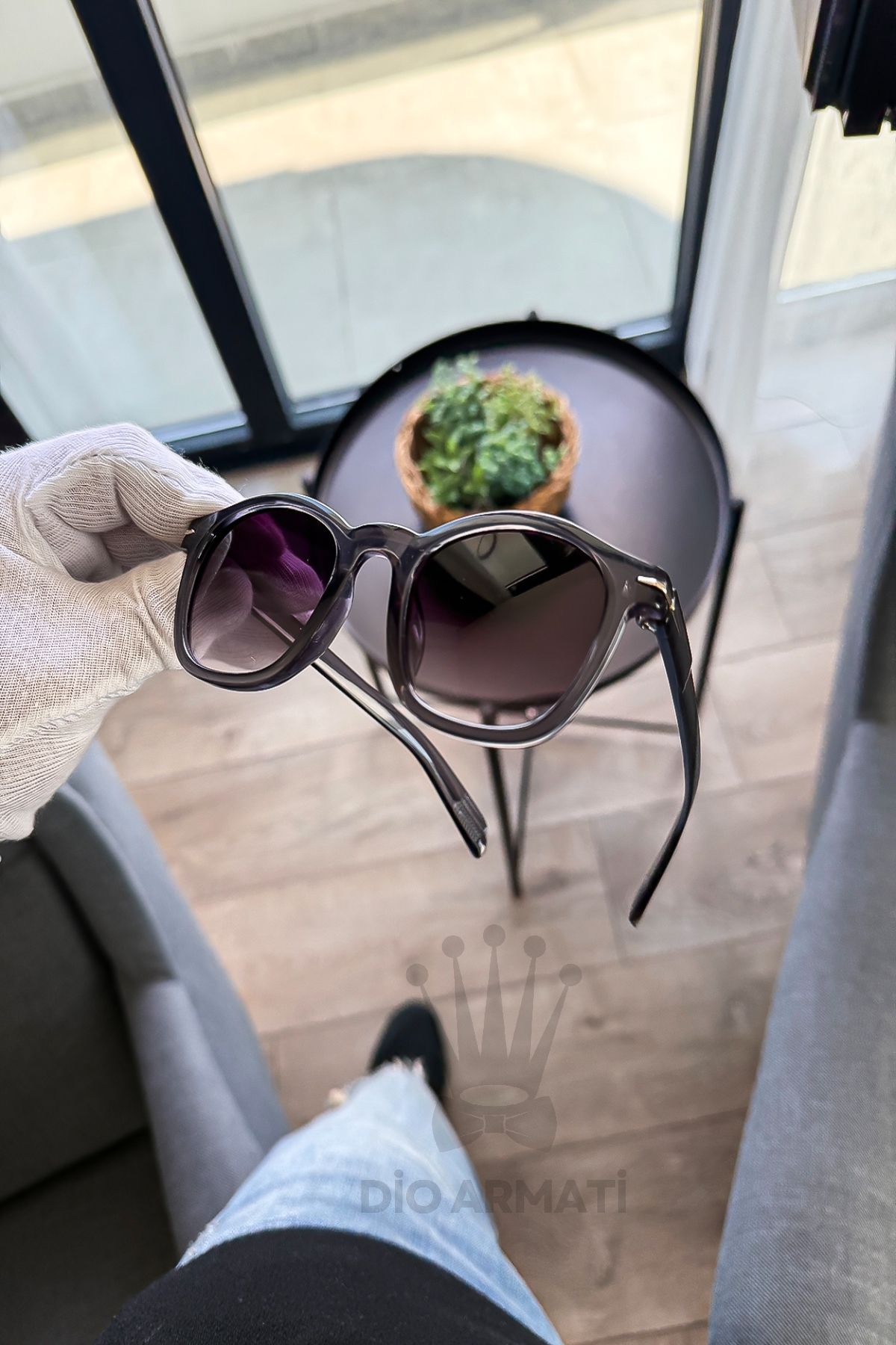 Güneş Gözlüğü Kadın & Erkek Uv400 Cam Ce Belgeli Bej Unisex Model-53 Siyah