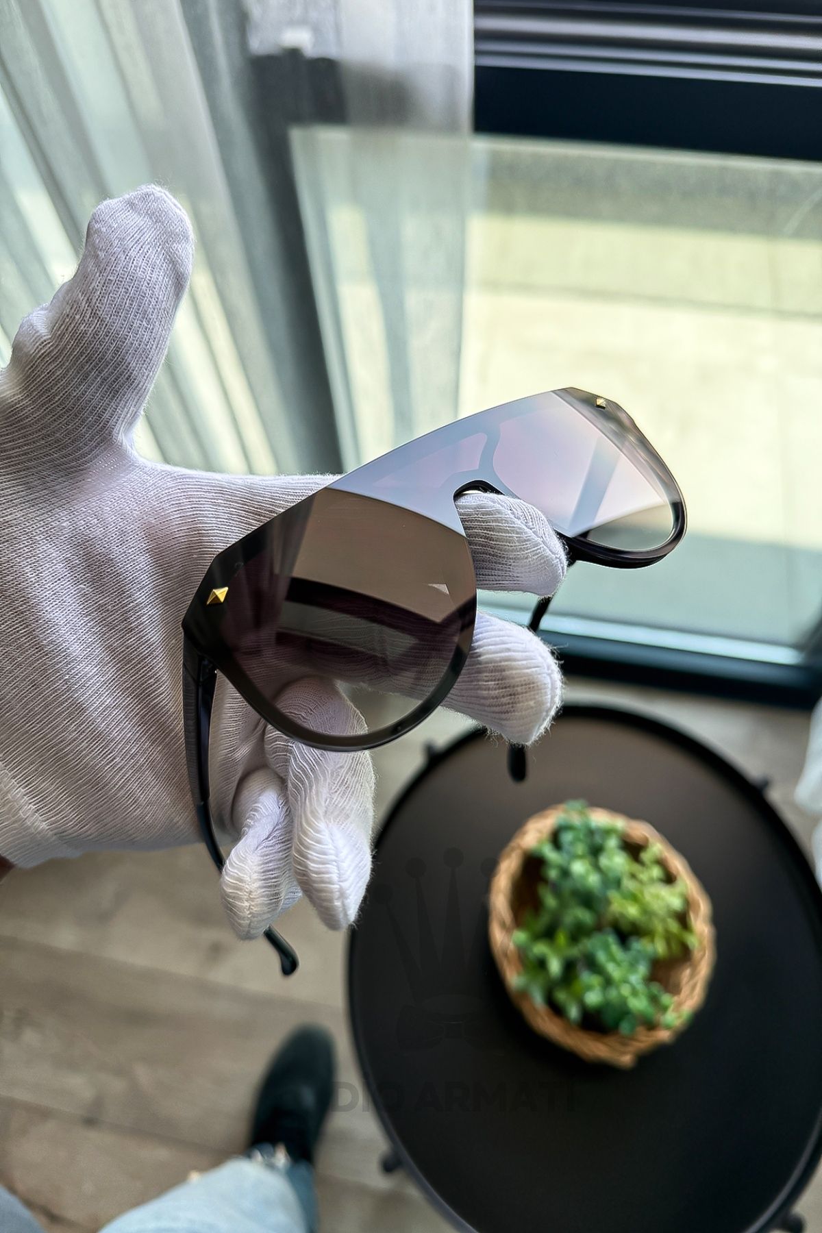 Güneş Gözlüğü Kadın & Erkek Uv400 Cam Ce Belgeli Bej Unisex Model-6 Siyah