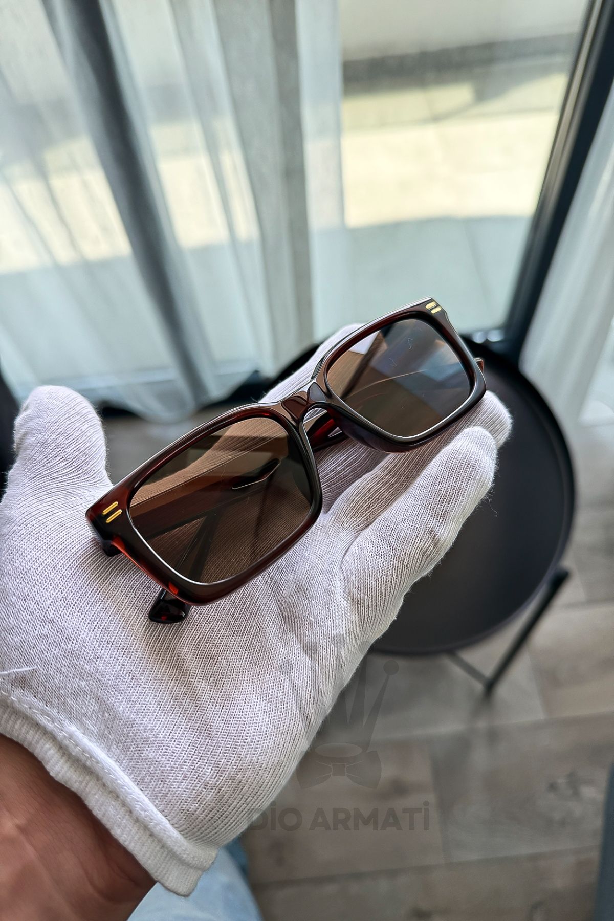 Güneş Gözlüğü Kadın & Erkek Uv400 Cam Ce Belgeli Bej Unisex Model-9 Kahverengi
