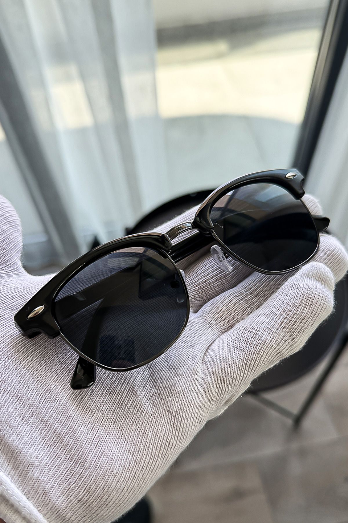 Güneş Gözlüğü Kadın & Erkek Uv400 Cam Ce Belgeli Siyah Unisex Model Siyah Clupmaster-Si̇yah