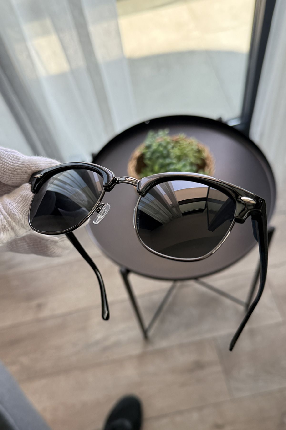 Güneş Gözlüğü Kadın & Erkek Uv400 Cam Ce Belgeli Siyah Unisex Model Siyah Clupmaster-Si̇yah