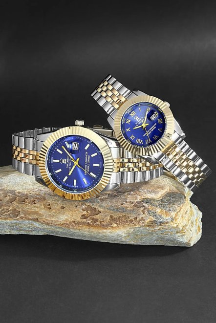 2 Li Sevgili Seti Paslanmaz Ipc Kaplama Lüx Spor Metal Erkek Kol Saati Da5641Ar48 Gümüş