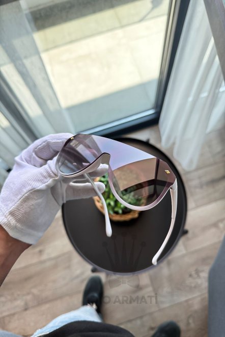 Güneş Gözlüğü Kadın & Erkek Uv400 Cam Ce Belgeli Bej Unisex Model-10 Beyaz