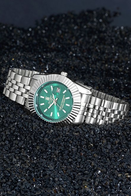 Paslanmaz Ipc Kaplama Lüx Spor Metal Erkek Kol Saati Da5641Ar15 Gümüş Yeşil