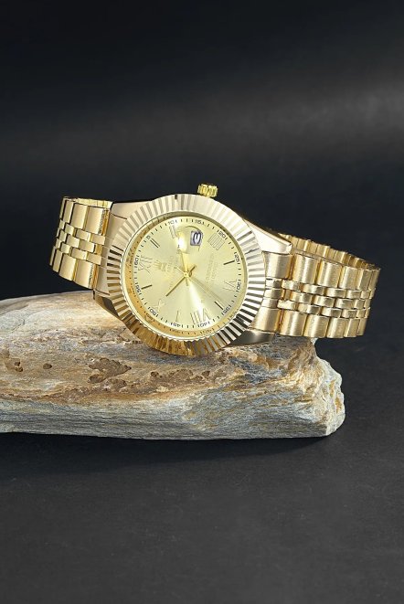 Paslanmaz Ipc Kaplama Lüx Spor Metal Erkek Kol Saati Da5641Ar19 Sarı