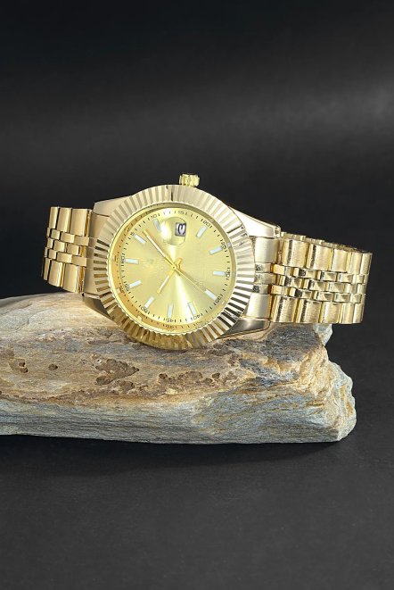 Paslanmaz Ipc Kaplama Lüx Spor Metal Erkek Kol Saati Da5641Ar23 Altın