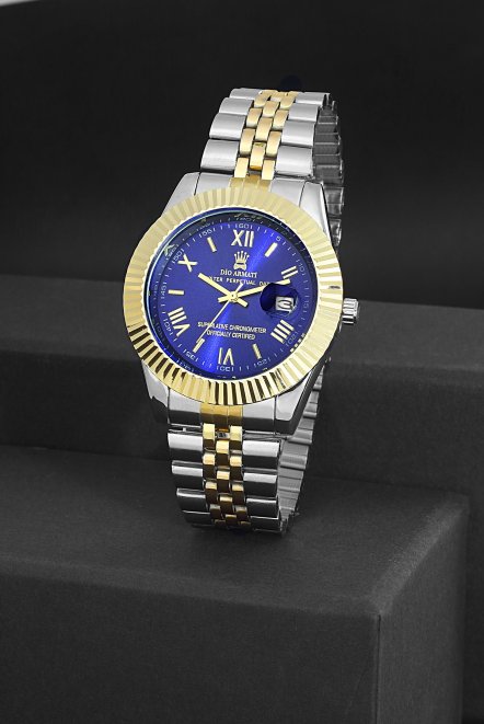 Paslanmaz Ipc Kaplama Lüx Spor Metal Erkek Kol Saati Da5641Ar44 Mavi