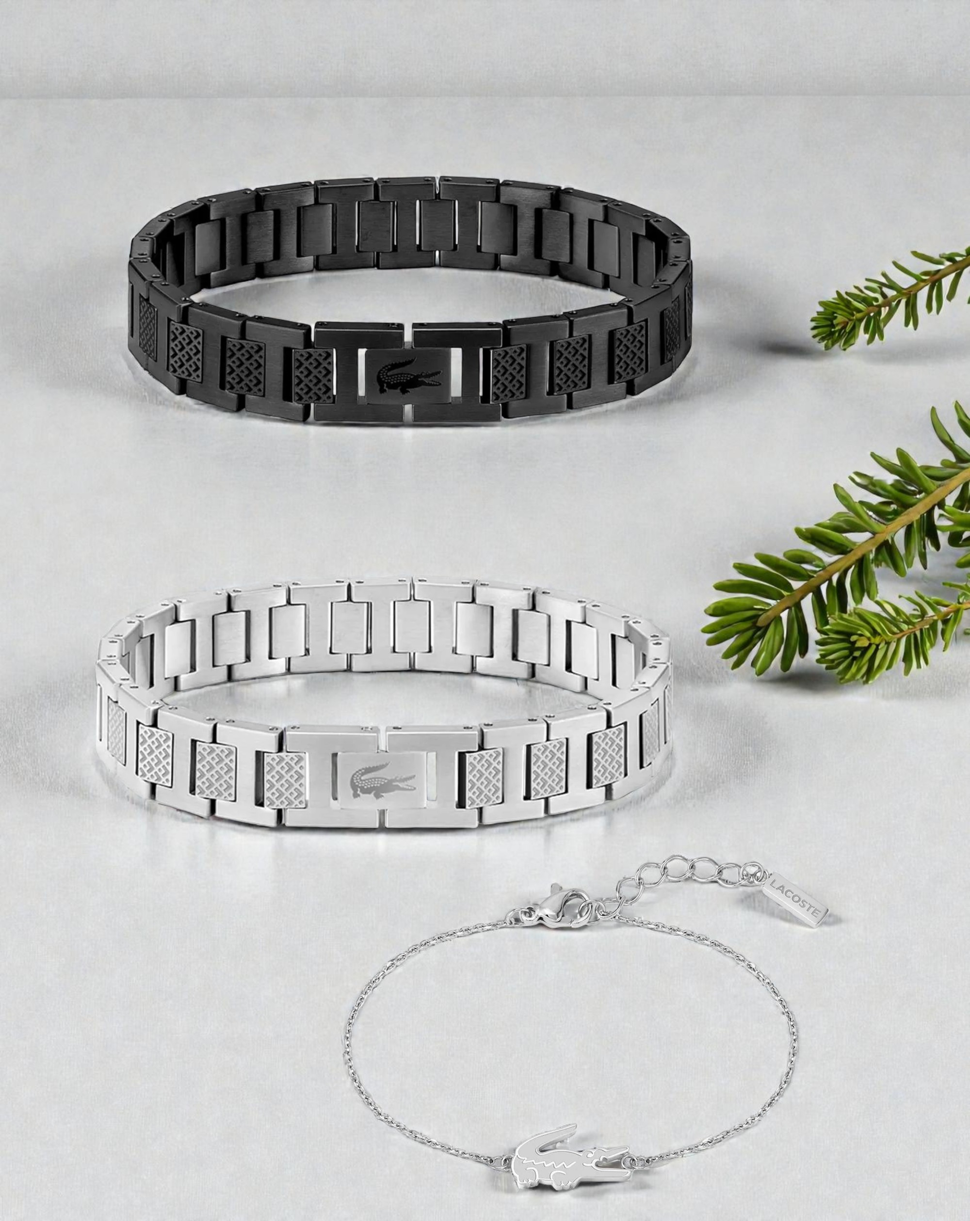 LCST GÜMÜŞ BLACK 3 LÜ BİLEKLİK